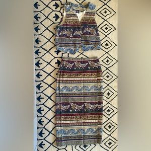 Vintage 2 piece western skirt set
